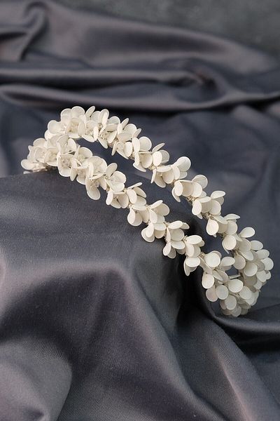 Hobigram Coroana de mireasa Henna cu margele de waterglaze alb pentru cei mai frumoși mireși – Coroană, cu pietre de cristal, model elegant – Coroană –