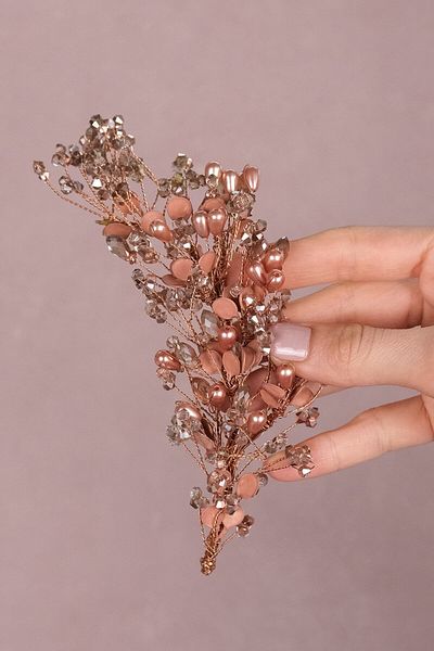 Hobigram Legá pentru cele mai frumoase mirese Accesoriu de mireasă Lega Pearl cu mărgele laterale – Coroană, piatră de cristal, mod elegant