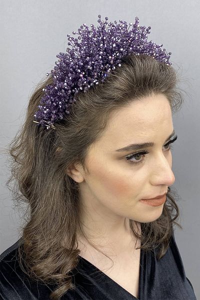 Hobigram Lilac Atair Henna și coroană de mireasă pentru cele mai frumoase mirese – Coroană, piatră de cristal, model elegant, coroană de mireasă – coroană