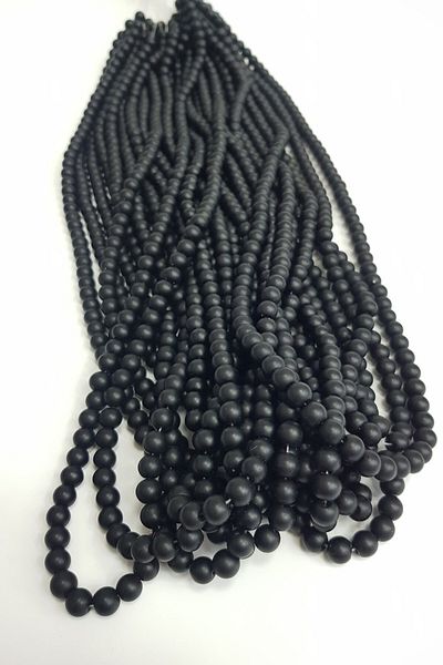 Hobigram مجموعة من الخرز من نوع Onyx Black Matte Glass Beads – خرز، تصميم أنيق، إكسسوار نسائي – خرز –