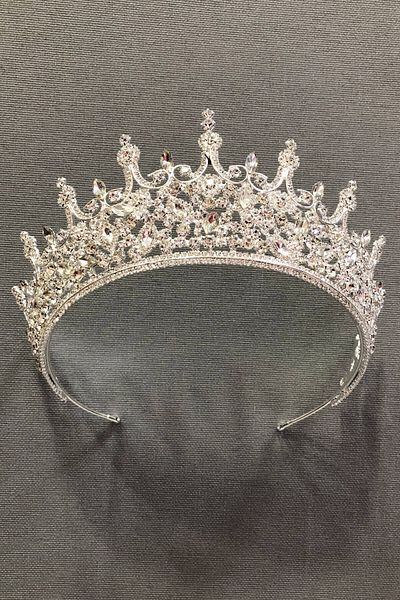 Hobigram Coroana de mireasa cu carcase metalice cu cristale de culoare argintie pentru cei mai frumoși mireși – coroană, cu pietre de cristal, modă elegantă