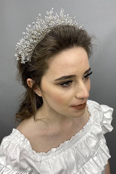 Hobigram Henna și coroană de mireasă cu piatră de cristal Sirius gri pentru cele mai frumoase mirese – Coroană, piatră de cristal, model elegant – Ta