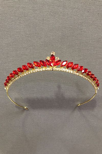 Hobigram Lara Red Stone Mireasa și Coroana Henna pentru cele mai frumoase mirese – Coroană, Crystal Stone, Model elegant, Coroana de mireasă