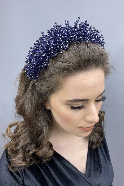 Hobigram Dark Purple Atair Henna and Bridal Crown for the Most Beautiful Brides – Crown, Crystal Stone, Stylish Model, Bridal Crown –