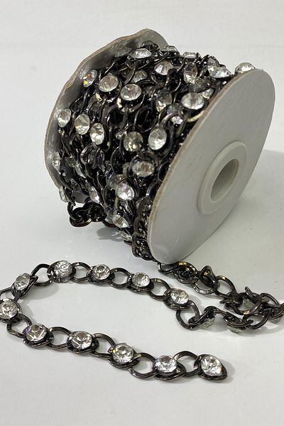 Hobigram Decorative Strip Flat Chain Stone Metal Strip Black Color – Decorative Strip, Stylish Design – Dekora