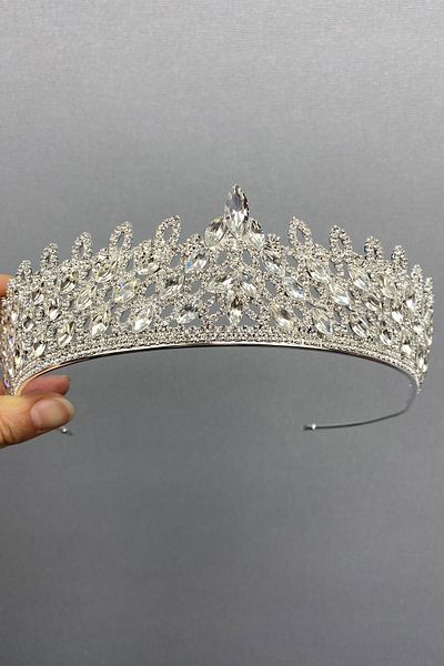 Hobigram Set de coroană și cercei Mia Bridal Henna pentru cele mai frumoase mirese – Coroană, piatră de cristal, model elegant, coroană de mireasă – T
