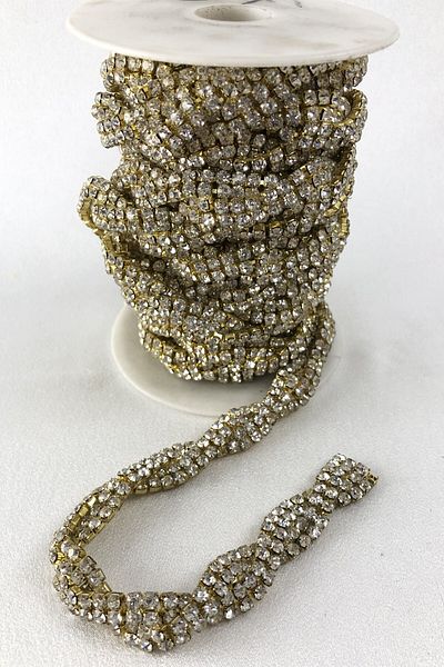 Hobigram Decorative Ribbon Gold Color Knitted Patterned Ribbon Stone – Decorative Ribbon, Stylish Design, Women's Accessory –