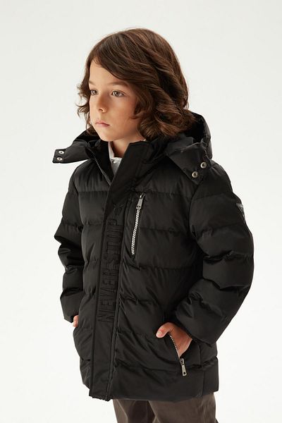 Nebbati Boy's Black Coat 23FW0NB3717