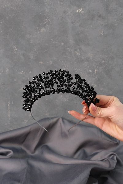 Hobigram Coroana de mireasa Aren Henna cu margele de cristal pentru cele mai frumoase mirese – Coroana, cu pietre de cristal, model elegant, coroana de mireasa