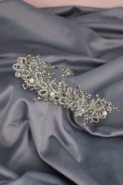 Hobigram Accesoriu pentru păr și turban de mireasă cu mărgele de cristal și nisip pentru cele mai frumoase mirese – coroană, piatră de cristal – coroană