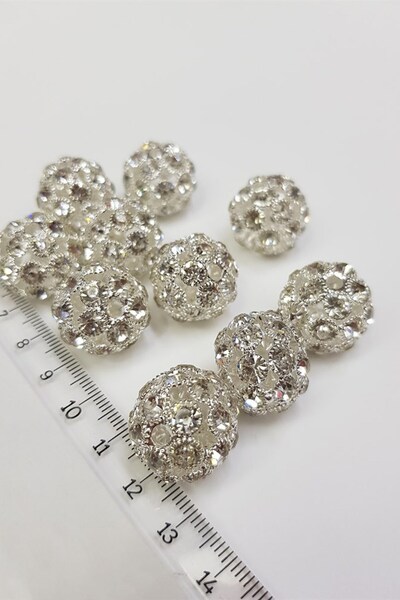 Hobigram Boncuk Çeşitleri Gümüş Taşlı Top 18 Mm – Boncuk, Şık Tasarım, Kadın Aksesuarı – Boncuk – Boncuk