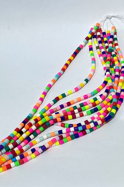 Hobigram Beads Assortment Dark Colored Cylinder Fimo Dough Beads – Beads, Stylish Design, Women's Accessory – Bo