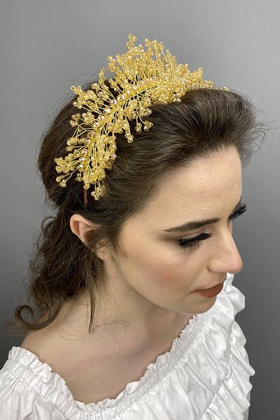 Hobigram Henna și coroană de mireasă cu piatră de cristal Sirius galben auriu pentru cele mai frumoase mirese – Coroană, piatră de cristal – Coroană