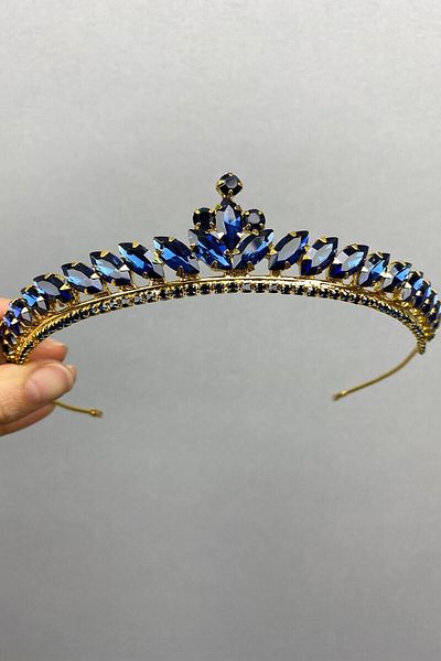 Hobigram Model Ece de aur bleumarin pentru cele mai frumoase mirese Coroana de mireasa subtire Henna – Coroana