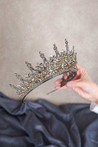 Hobigram Leonis Princess Model Bridal Henna Crown pentru cele mai frumoase mirese – Coroană, Crystal Stone, Model elegant, Tiara de mireasă
