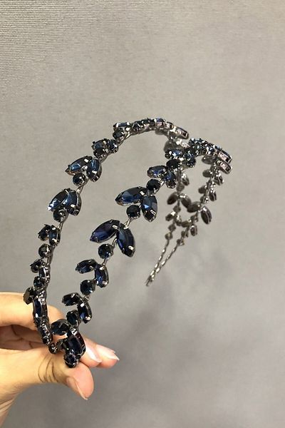Hobigram Navy Blue Stone Bridal Tiara για τις πιο όμορφες νύφες – Κορώνα, Κρυστάλλινη Πέτρα, Κομψό Μοντέλο, Νυφική ​​Κορώνα – Κορώνα – Κορώνα