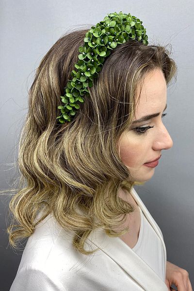 Hobigram Henna Zână Verde și Coroana Miresei pentru Cele mai Frumoase Mirese – Coroană, Piatră de Cristal, Model Elegant, Coroană de Mireasă – Coroană