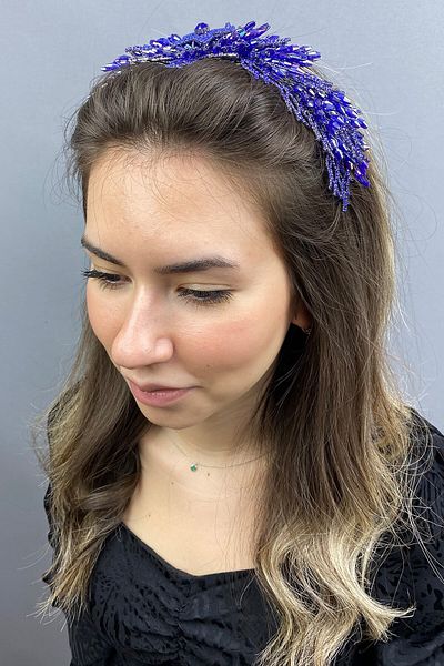 Hobigram Saks Blue Alya Henna Tiara de mireasa pentru cele mai frumoase mirese – Coroana, Crystal Stone, Model elegant, Tiara de mireasa – Coroana