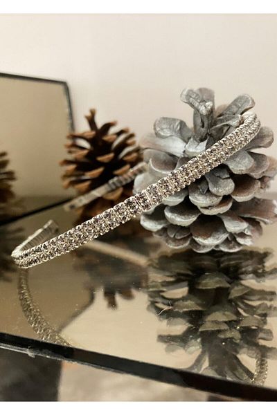 Hobigram Coroana de piatră de cristal argintiu pentru cele mai frumoase mirese – Coroană, piatră de cristal, model elegant, coroană de mireasă – Coroană –