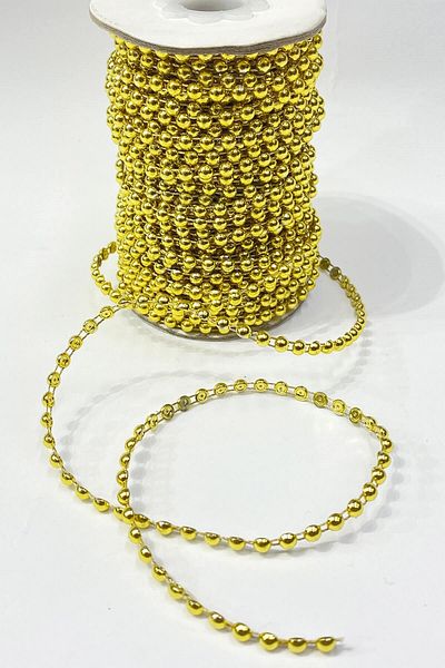 Hobigram Χρυσή πλαστική κορδέλα Half Pearl 4 Mm 10 Mt – Χάντρες, Κομψό Σχέδιο, Γυναικείο Αξεσουάρ – Χάντρες – Χάντρες