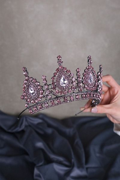Hobigram Cei mai frumoși mireși Ahu Drop Crystal Stone Bridal Henna Crown – Coroană, Crystal Stone, Model elegant – Coroană –