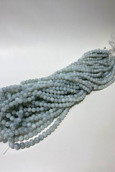 Hobigram Χάντρες Ποικιλία Ice Blue Patterned Sequence Glass Beads 8 mm – Χάντρες, Κομψό Σχέδιο, Γυναικείο Αξεσουάρ – Μπον