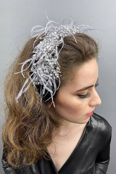Hobigram Bridal Accessory Gray Capella Hair and Turban Accessory – Other Hair Accessories, Stylish Design – Other S