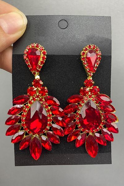 Hobigram Earring Types Glass Stone Shuttle Drop Earrings