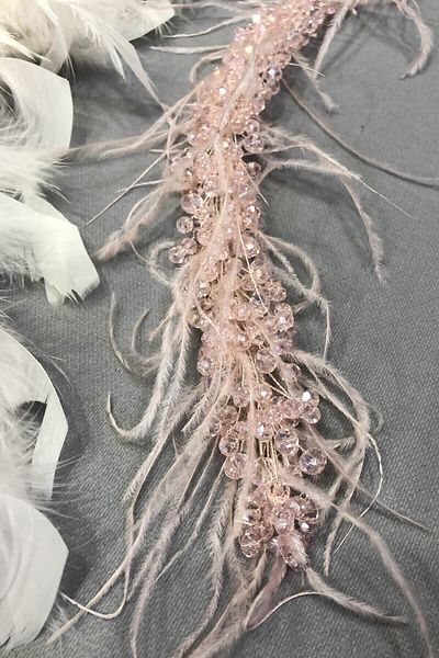 Hobigram Hair Accessory Powder Wind Crystal Feather Turban and Hair Accessory – Other Hair Accessories – Other S