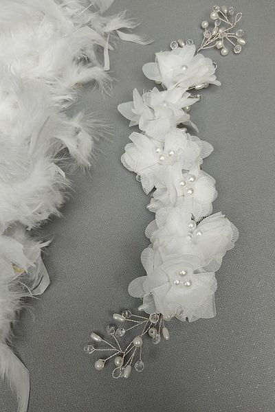 Hobigram Bridal Accessory White Laser Floral Crystal Hair Accessory – Bridal Accessory, Stylish Design – Bridal