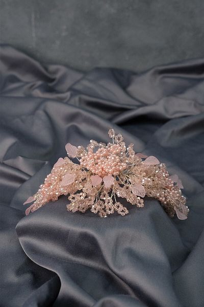 Hobigram Hair Accessory Powder Azra Pearl Beaded Bridal Henna Crown Hair Accessory – Other Hair Accessories