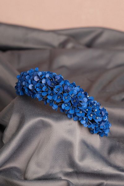 Hobigram Bridal Accessory Saks Blue Enamel Flower Motif Fairy Bridal Henna Crown – Bridal Accessory, Stylish Design –
