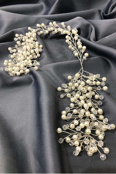 Hobigram Bridal Accessory Cream Helen Model Hair Accessory – Bridal Accessory, Stylish Design, Women's Accessory – Ge