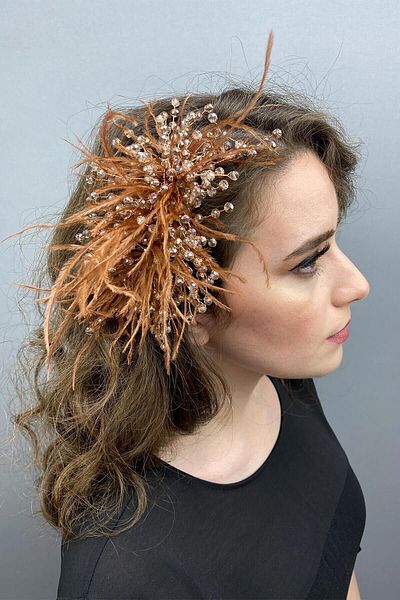 Hobigram Hair Accessory Crystal Beaded and Feather Hair Accessory – Other Hair Accessories, Stylish Design – Other