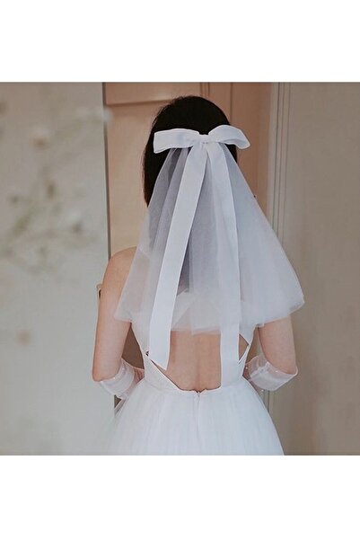 Hobigram Düğün Malzemesi Fiyonklu Gelin Duvağı Kep Vualet Nikah Şapkası – Düğ...