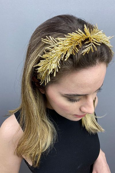 Hobigram Bridal Accessory Golden Yellow Halex Beaded Bridal Hair Accessory – Other Hair Accessories – Other Sa