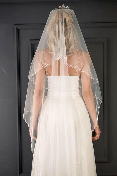 Hobigram Bridal Accessory Bead Embroidered Bridal Veil – Bridal Accessory, Stylish Design, Women's Accessory – Geli