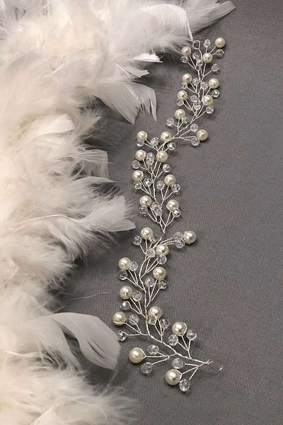 Hobigram Bridal Accessory Hair Accessory with Crystals and Cream Pearls – Bridal Accessory, Stylish Design – Bridal Access