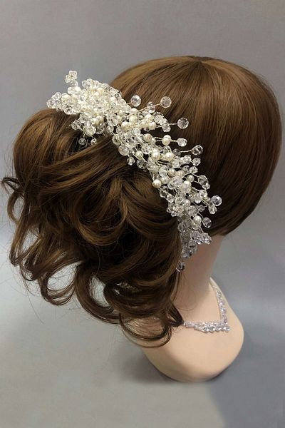 Hobigram Bridal Accessory Cream Pearl and Crystal Hair Accessories – Bridal Accessory, Stylish Design – Bridal Access