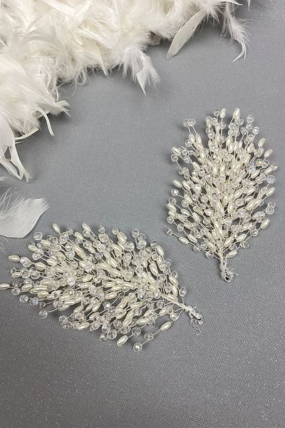 Hobigram Bridal Accessory Cream Mila Model Double Sided Hair Accessory – Bridal Accessory, Stylish Design – Gelin a