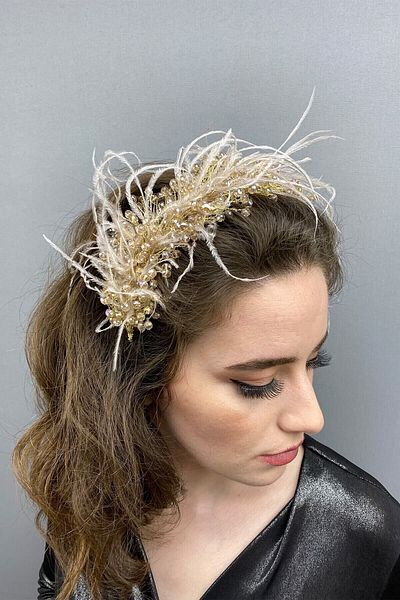 Hobigram Bridal Accessory Yellow Capella Hair and Turban Accessory – Other Hair Accessories, Stylish Design – Other