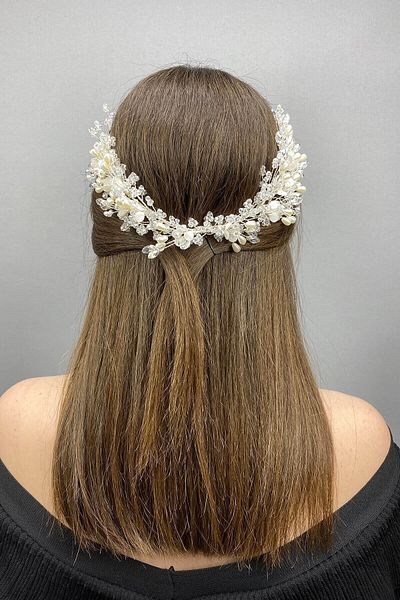 Hobigram Bridal Accessory Cream Berra Model Double Sided Bridal Hair Accessory – Bridal Accessory, Stylish Design –