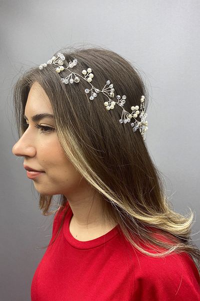 Hobigram Bridal Accessory Cream Arya Spring Branch Bridal Hair Accessory – Bridal Accessory, Stylish Design – Bridal Aks
