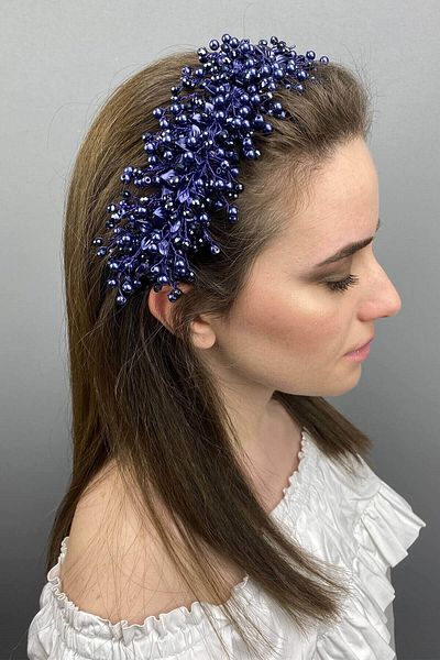 Hobigram Bridal Accessory Navy Blue Hira Model Bridal Hair Accessory – Bridal Accessory, Stylish Design – Bridal Accessory