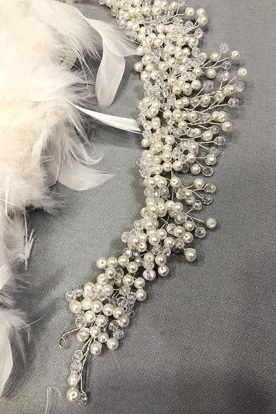Hobigram Hair Accessory Cream Belen Crystal Hair and Turban Accessory – Other Hair Accessories, Stylish Design – Di