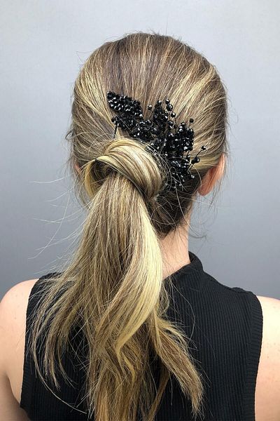 Hobigram Hair Accessory Leaf Pattern Crystal and Pearl Bridal Hair Accessory – Other Hair Accessories – Other S