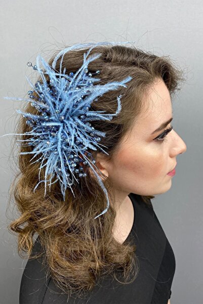 Hobigram Accesoriu pentru păr Accesoriu pentru păr cu mărgele de cristal albastru și pene – Alte accesorii pentru păr, design elegant –