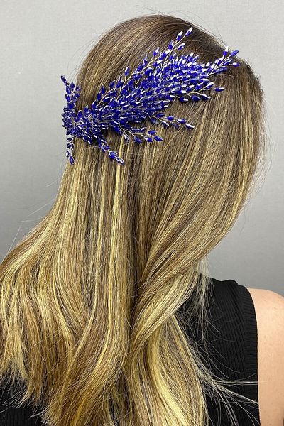 Hobigram Bridal Accessory Saks Blue Arya Branch Motif Crystal Bridal Hair Accessory – Bridal Accessory – Bride