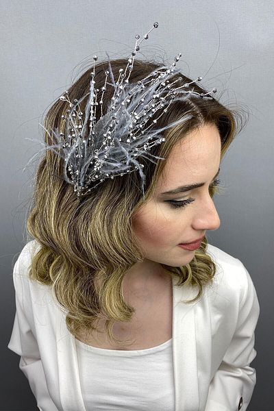 Hobigram Hair Accessory Women's Gray Ala Leaf Model Bridal Henna Crown – Other Hair Accessories, Stylish Design – Di
