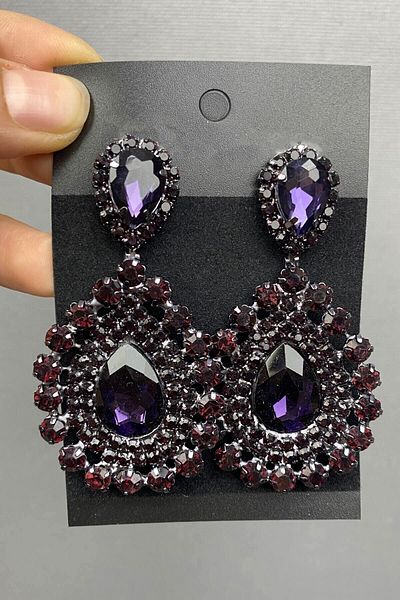 Hobigram Bridal Accessory Purple Subra Bridal Henna Crown and Earrings – Bridal Accessory, Stylish Design, Women's Accessory